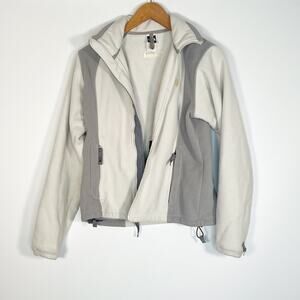 The North Face Beige & Grey Full-Zip AB02 Fleece Jacket Coat Women